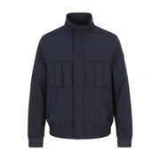 TED BAKER Men Jacket 3 M Dark Blue Lightweight Unlined Zip High Neck