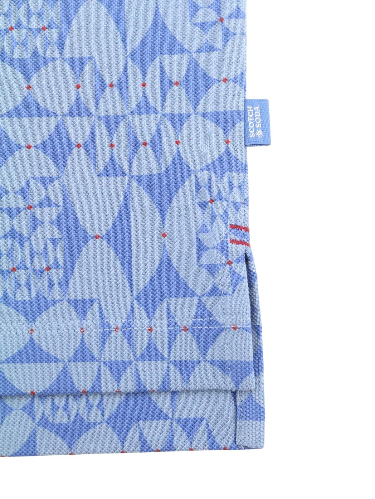 SCOTCH & SODA Men Polos M Diamond Blue Aop Cotton Short Sleeve