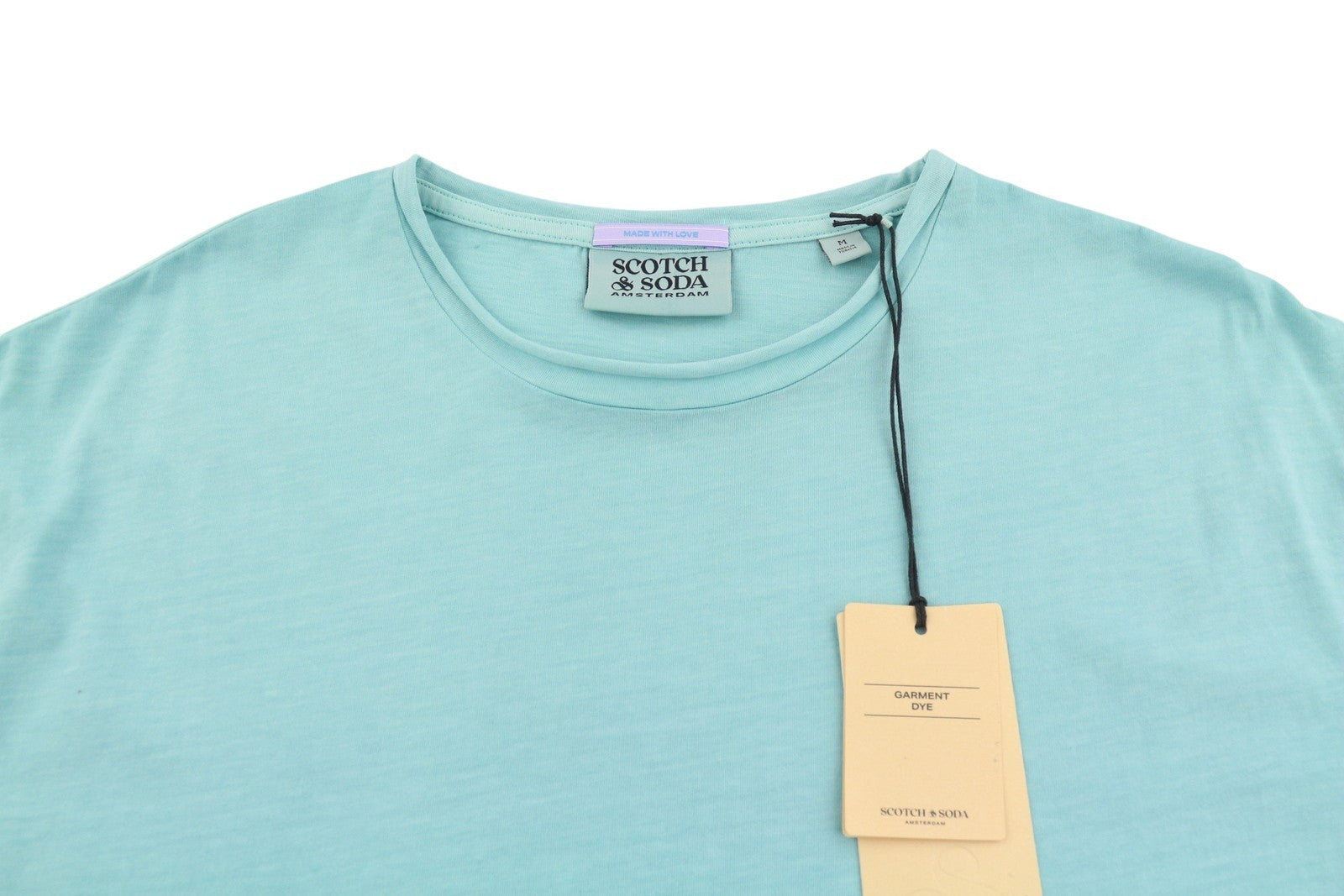 SCOTCH & SODA Men T-Shirt M Blue Garment Dye Melange Crew Neck Short Sleeve