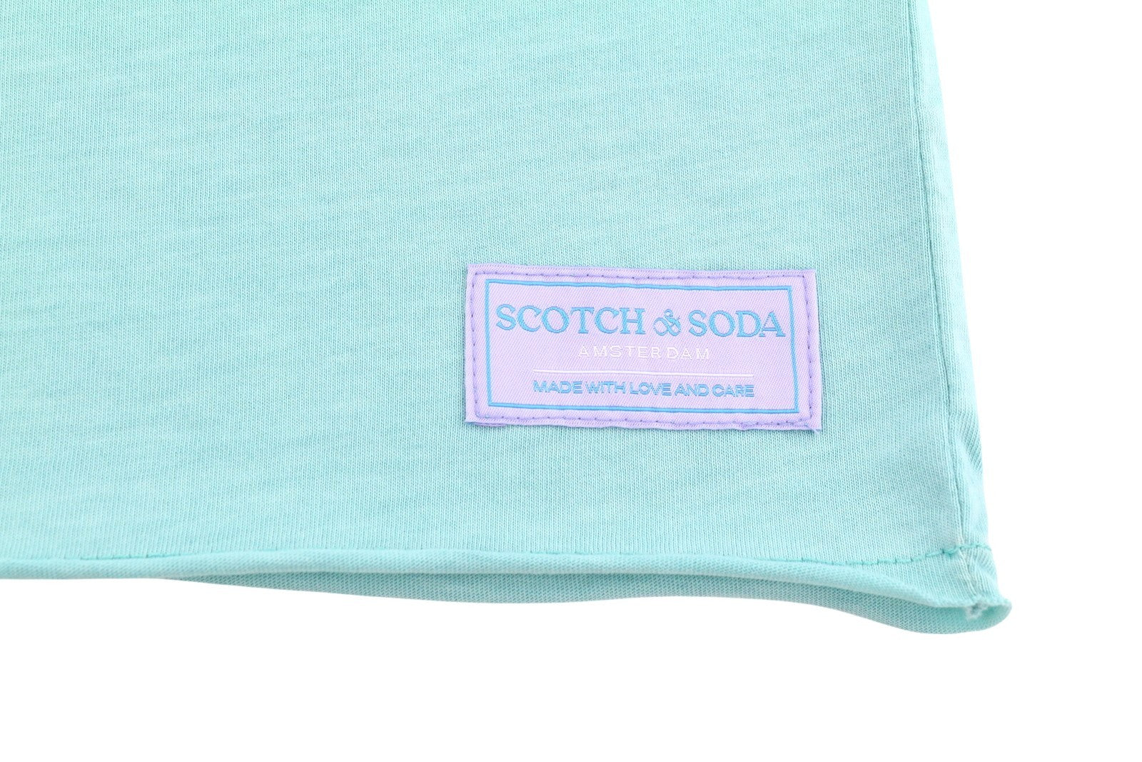 SCOTCH & SODA Men T-Shirt M Blue Garment Dye Melange Crew Neck Short Sleeve