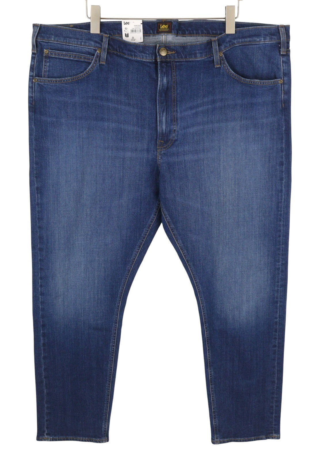 LEE Daren Zip Fly Men Jeans W46/L32 Blue Whisker Fade Straight Fit
