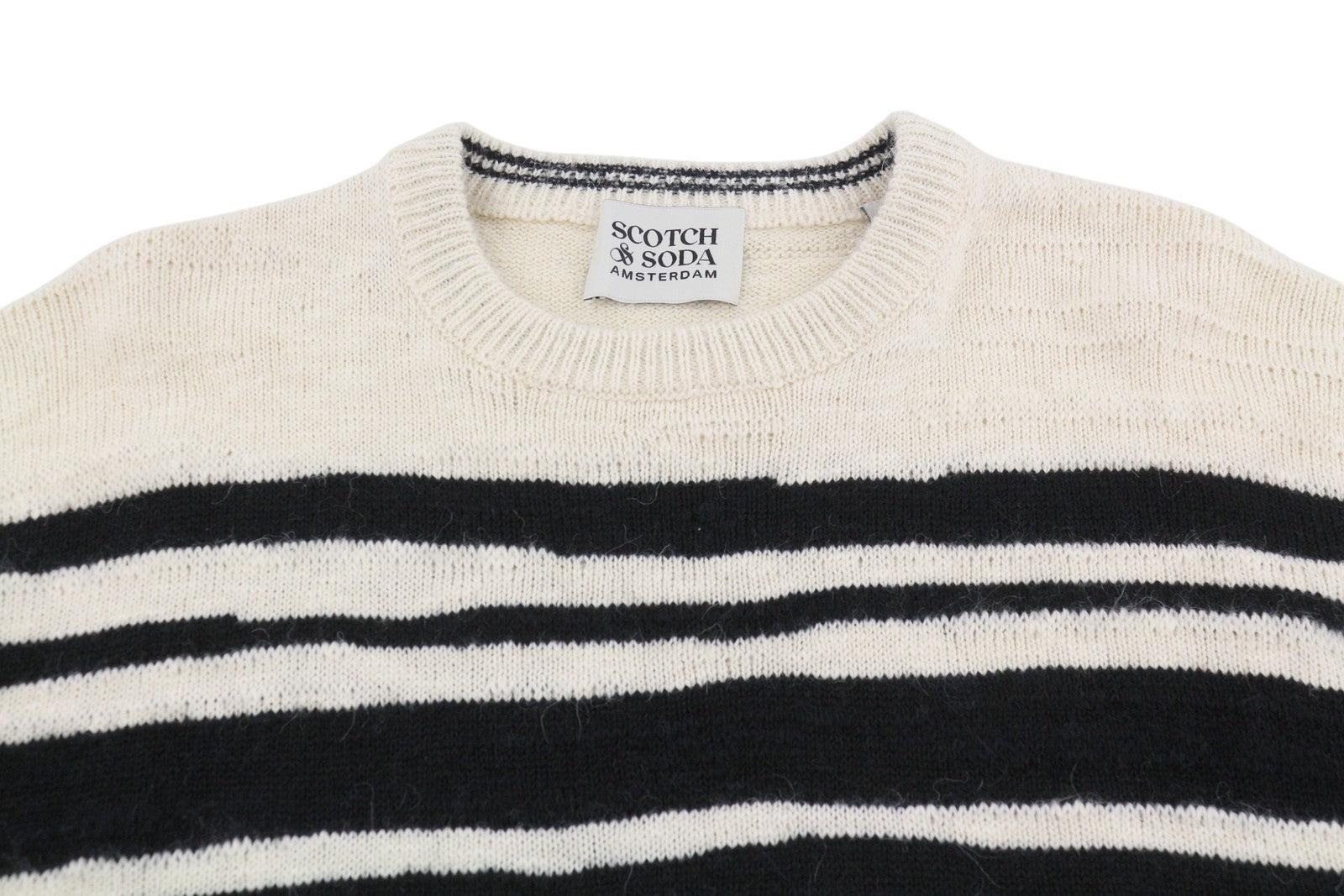 SCOTCH & SODA Men Jumper L Colourful Striped Crew Neck Patch Pocket Pull On