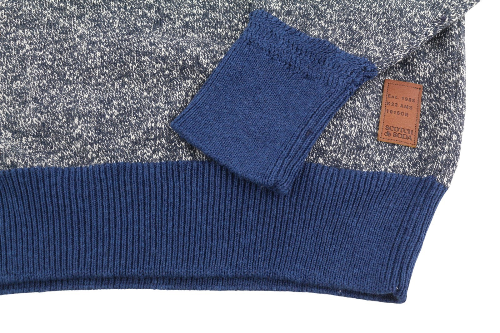 SCOTCH & SODA Men Jumper M Blue Melange Crew Collar Tight Knit Pull On
