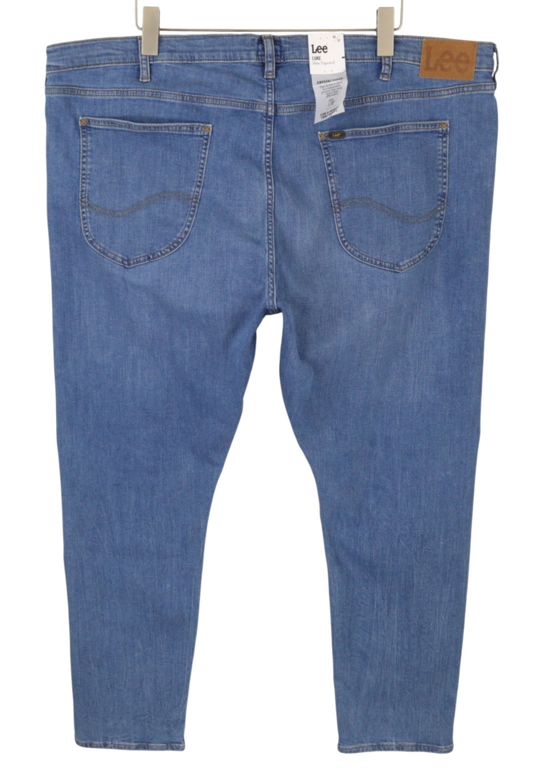 LEE Luke Men Jeans W46/L32 Blue Faded Whisker Slim Tapered Denim