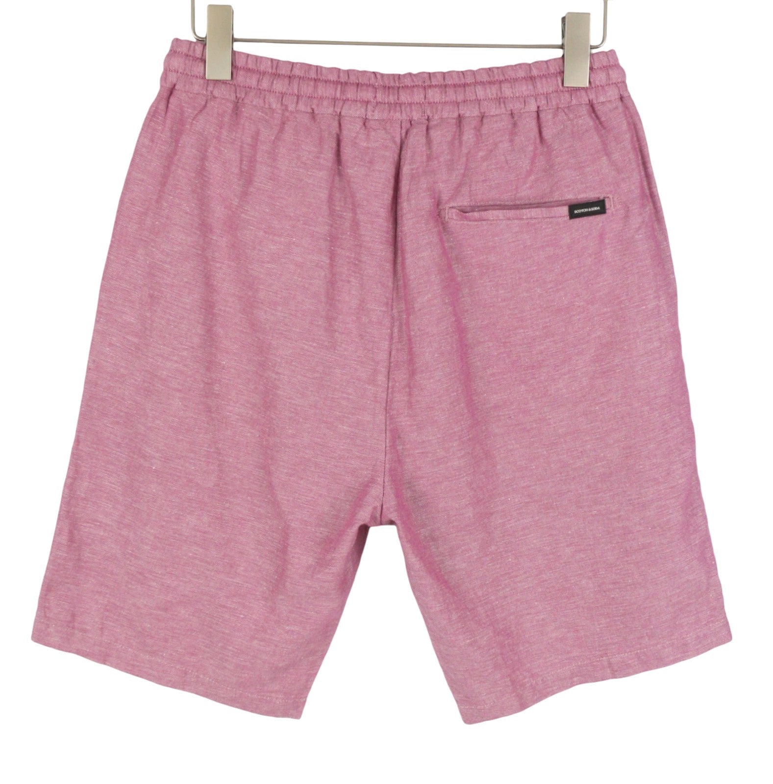 SCOTCH & SODA Men Shorts W32 Purple Melange Zip Fly Drawstring Waist