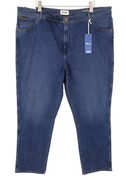 WRANGLER Texas 821 Men Jeans W46/L34 Blue Faded Straight Zip Fly