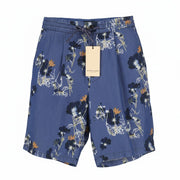 Blue Tencel Shorts