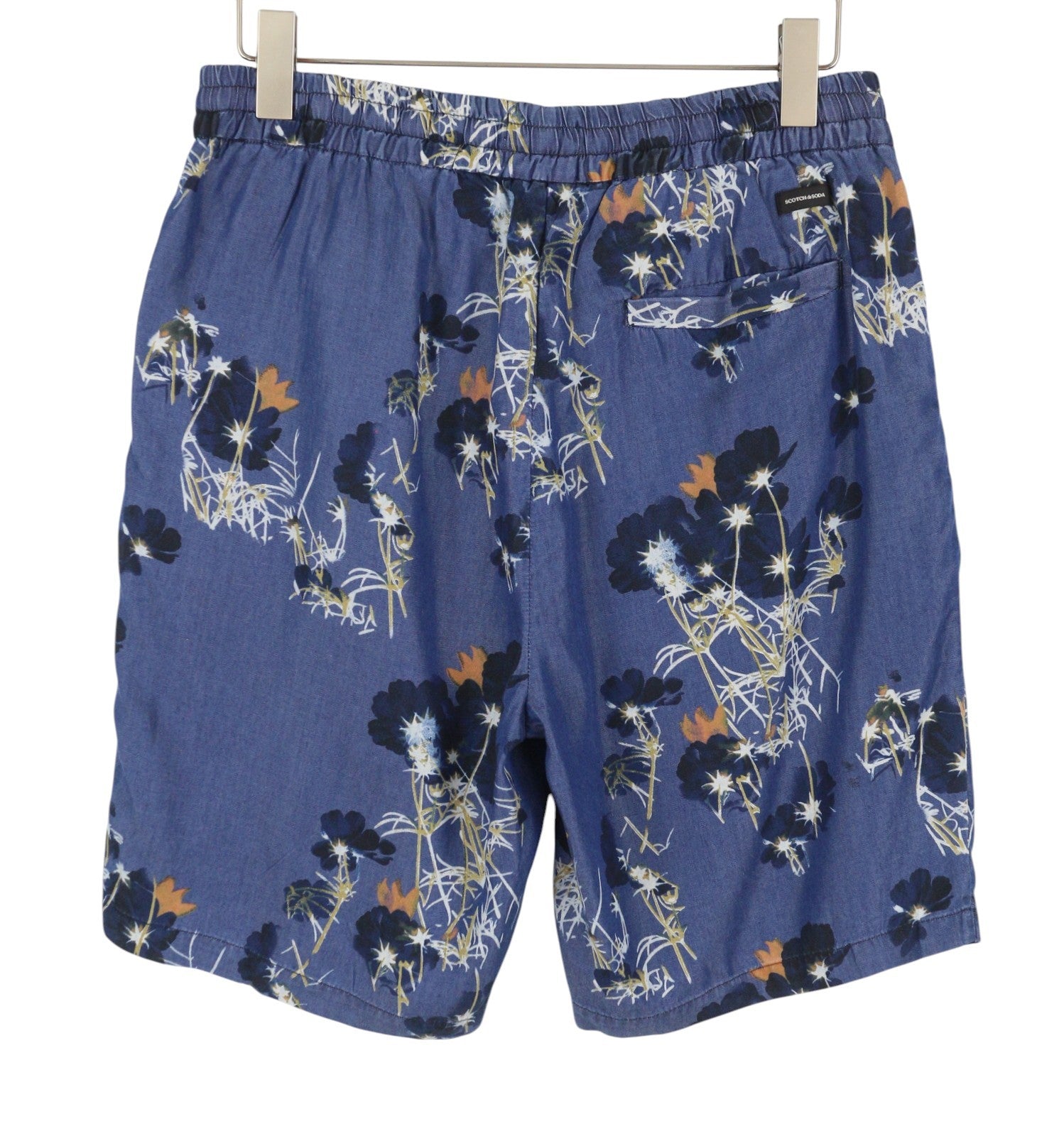 Blue Tencel Shorts
