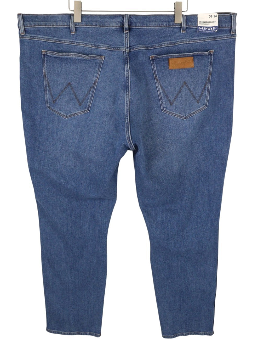 WRANGLER Greensboro 803 Men Jeans W50/L34 Blue Whisker Fade Straight