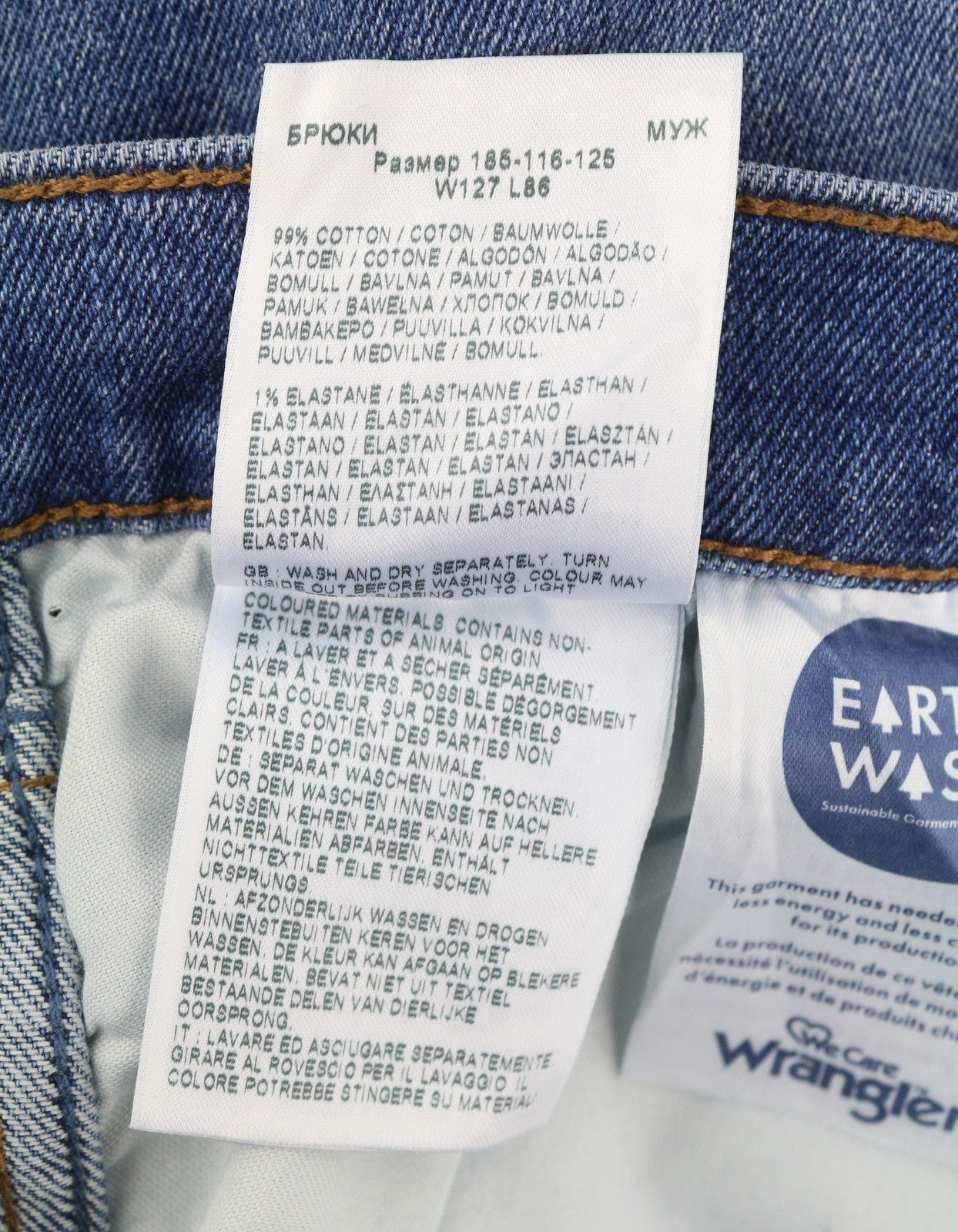 WRANGLER Greensboro 803 Men Jeans W50/L34 Blue Whisker Fade Straight