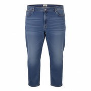 WRANGLER Texas Slim 822 Men Jeans W48/L32 Blue Whisker Fade Denim