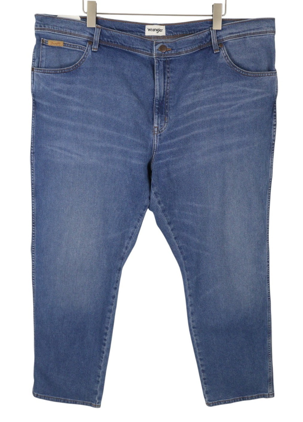 WRANGLER Texas Slim 822 Men Jeans W48/L32 Blue Whisker Fade Denim
