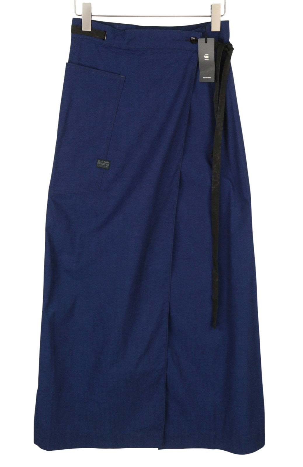G-STAR A-Line Long Wrap Women Skirt W27 Dark Blue Organic Maxi RRP159