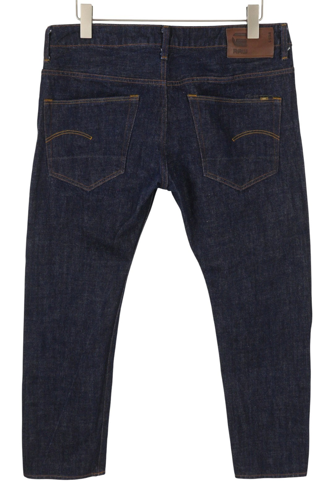G-STAR 3301 Straight Men Jeans W36 Dark Blue Button Fly Cotton Denim