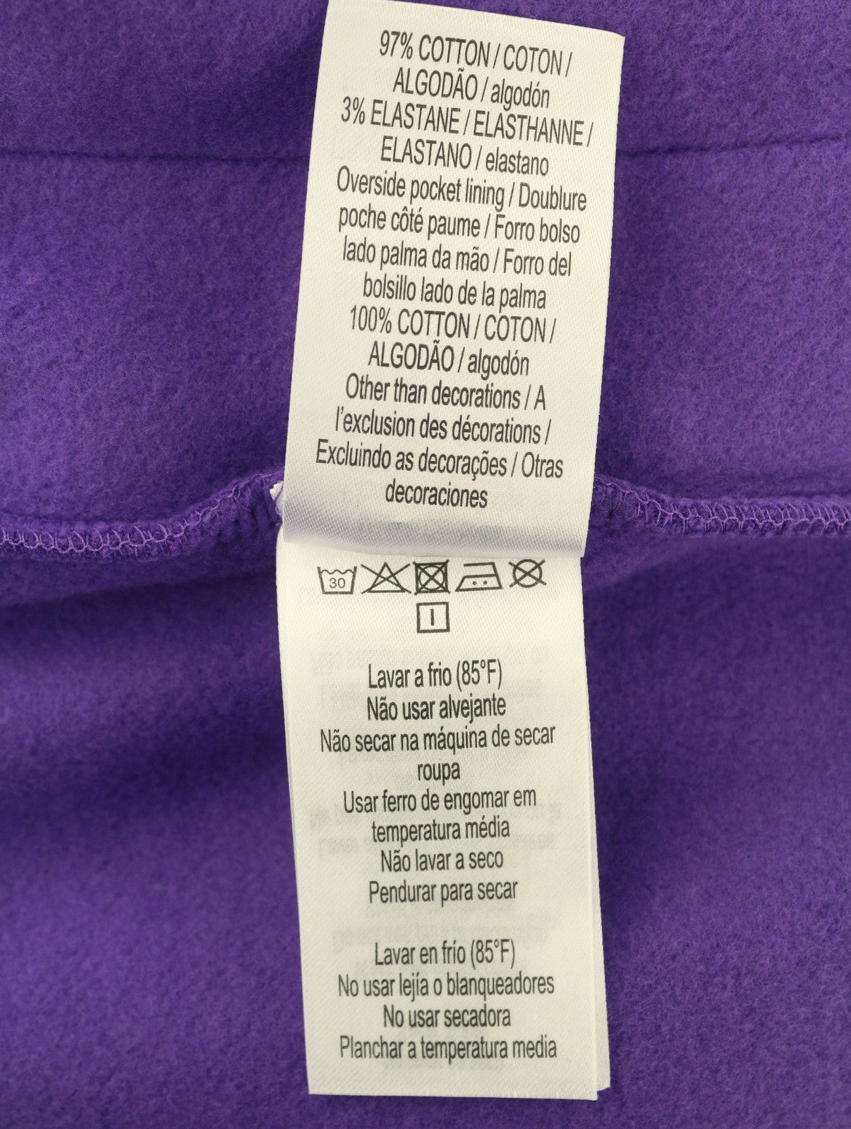 LACOSTE Men Trousers 4XL Purple Fleece Tapered Drawcord Sweatpants