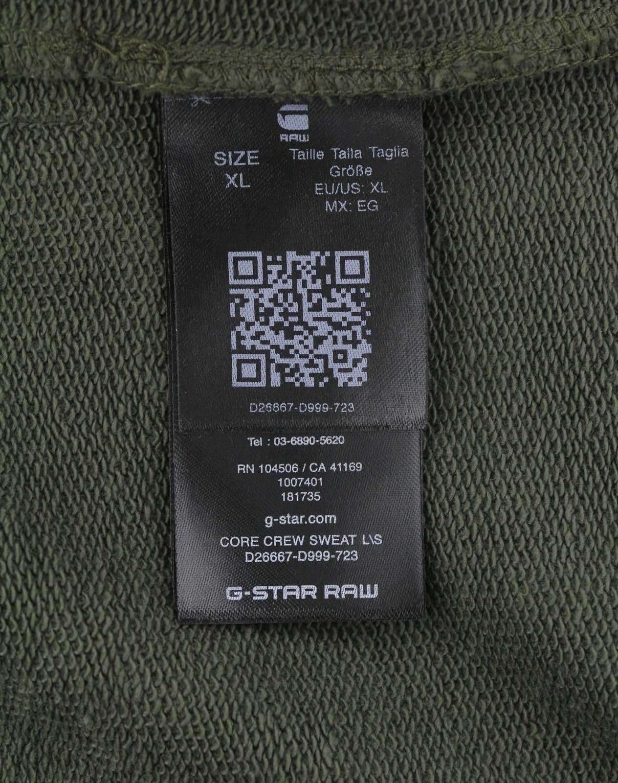 G-STAR Core Crew L/S Men Sweatshirt XL Grey Crew Neck Pull On