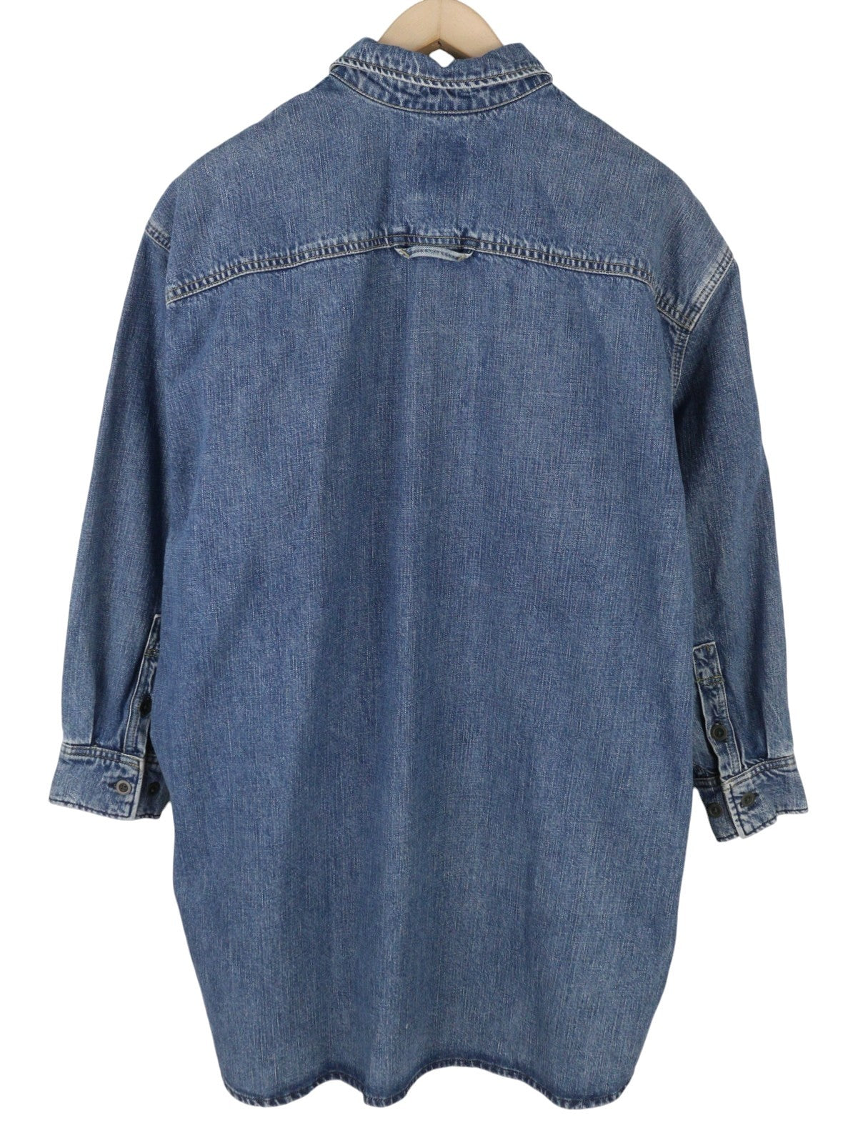 G-STAR Oversized Denim Women Dress S Blue Patch Pocket Button-Up RRP179