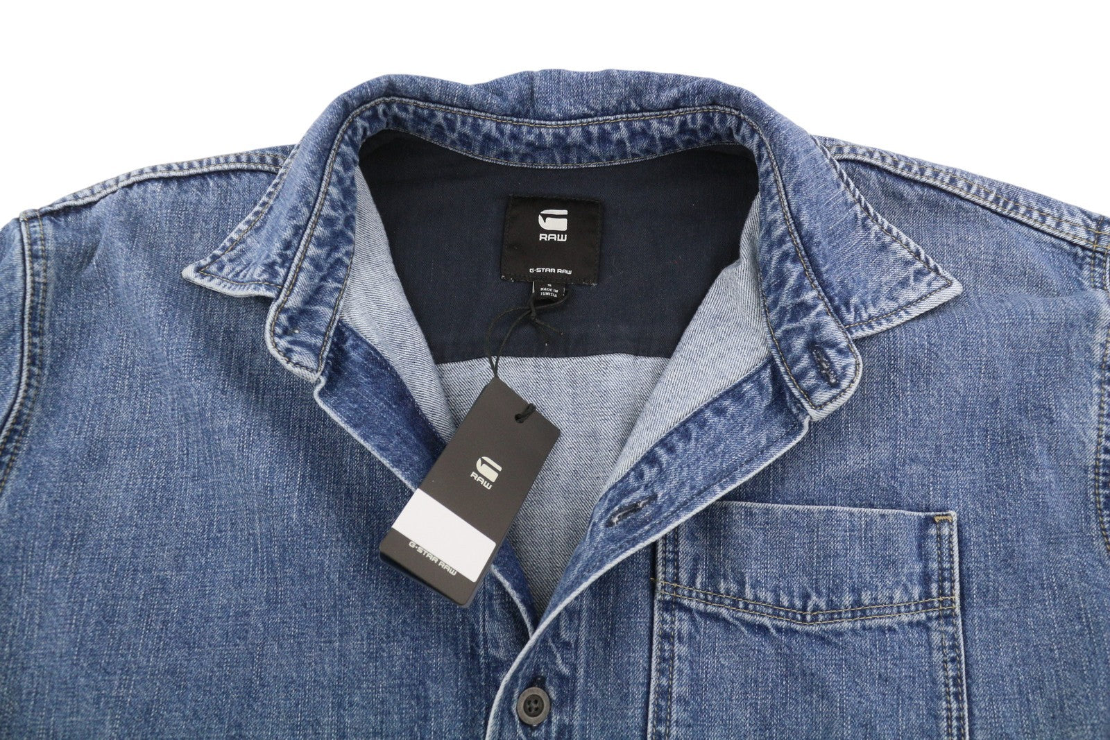 G-STAR Oversized Denim Women Dress S Blue Patch Pocket Button-Up RRP179