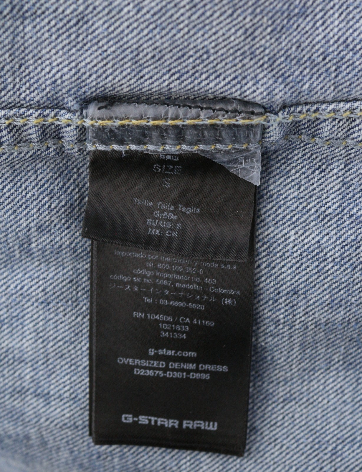 G-STAR Oversized Denim Women Dress S Blue Patch Pocket Button-Up RRP179