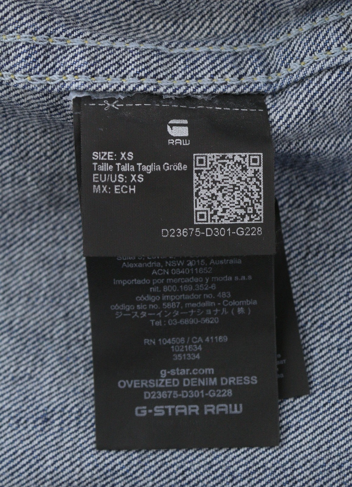 G-STAR Oversized Denim Women Dress XS Blue Button-Up Patch Pocket RRP179