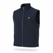 LYLE & SCOTT Men Waistcoat M Dark Blue Soft Shell Zip High Neck Lightweight