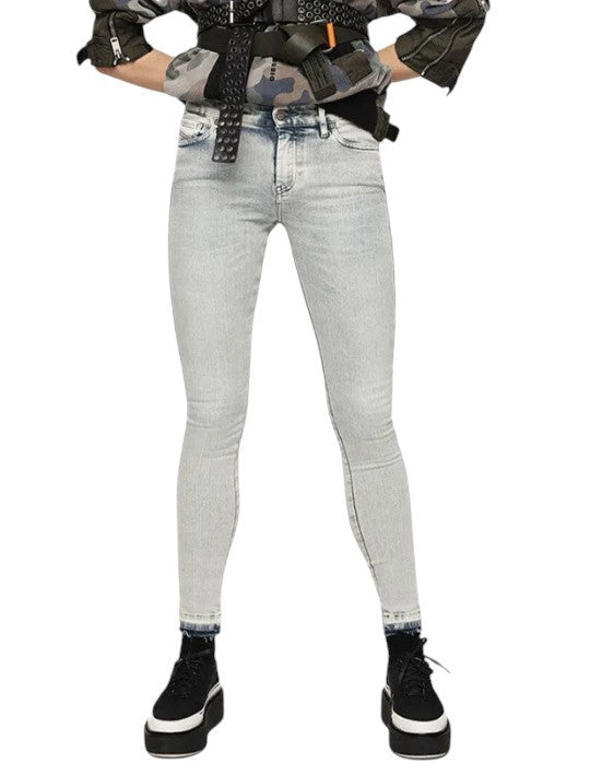 DIESEL Slandy 086AF Women Jeans W26/L32 Super Slim-Skinny Fit Light Blue Stretch