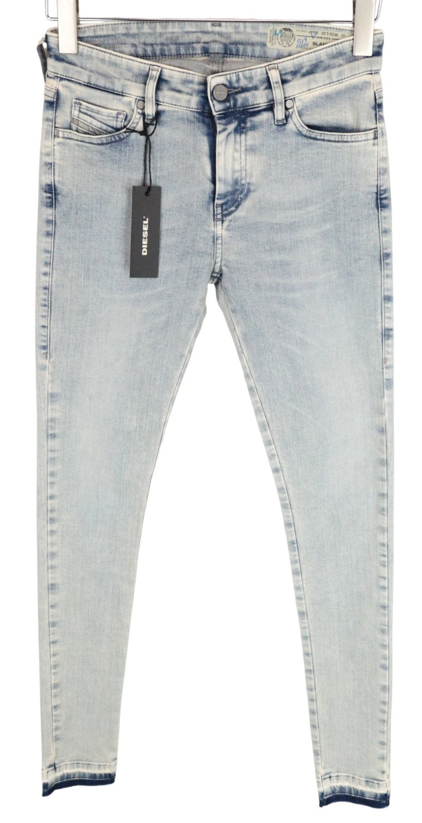DIESEL Slandy 086AF Women Jeans W26/L32 Super Slim-Skinny Fit Light Blue Stretch