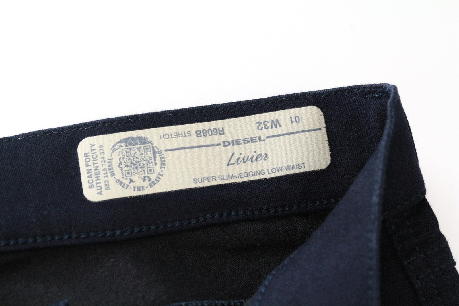 DIESEL Livier R608B Women Jeans W32 Jegging Dark Blue Stretch Super Slim Zipped