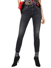 DIESEL Babhila 081AH Women Jeans W26/L32 Button-Fly Stretch Slim Skinny Grey