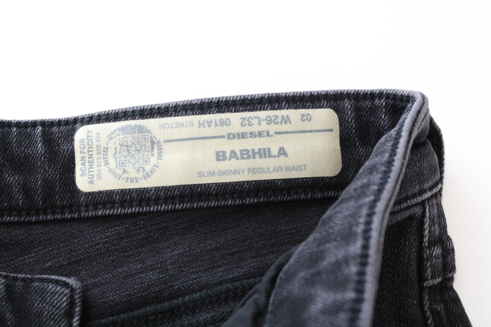 DIESEL Babhila 081AH Women Jeans W26/L32 Button-Fly Stretch Slim Skinny Grey