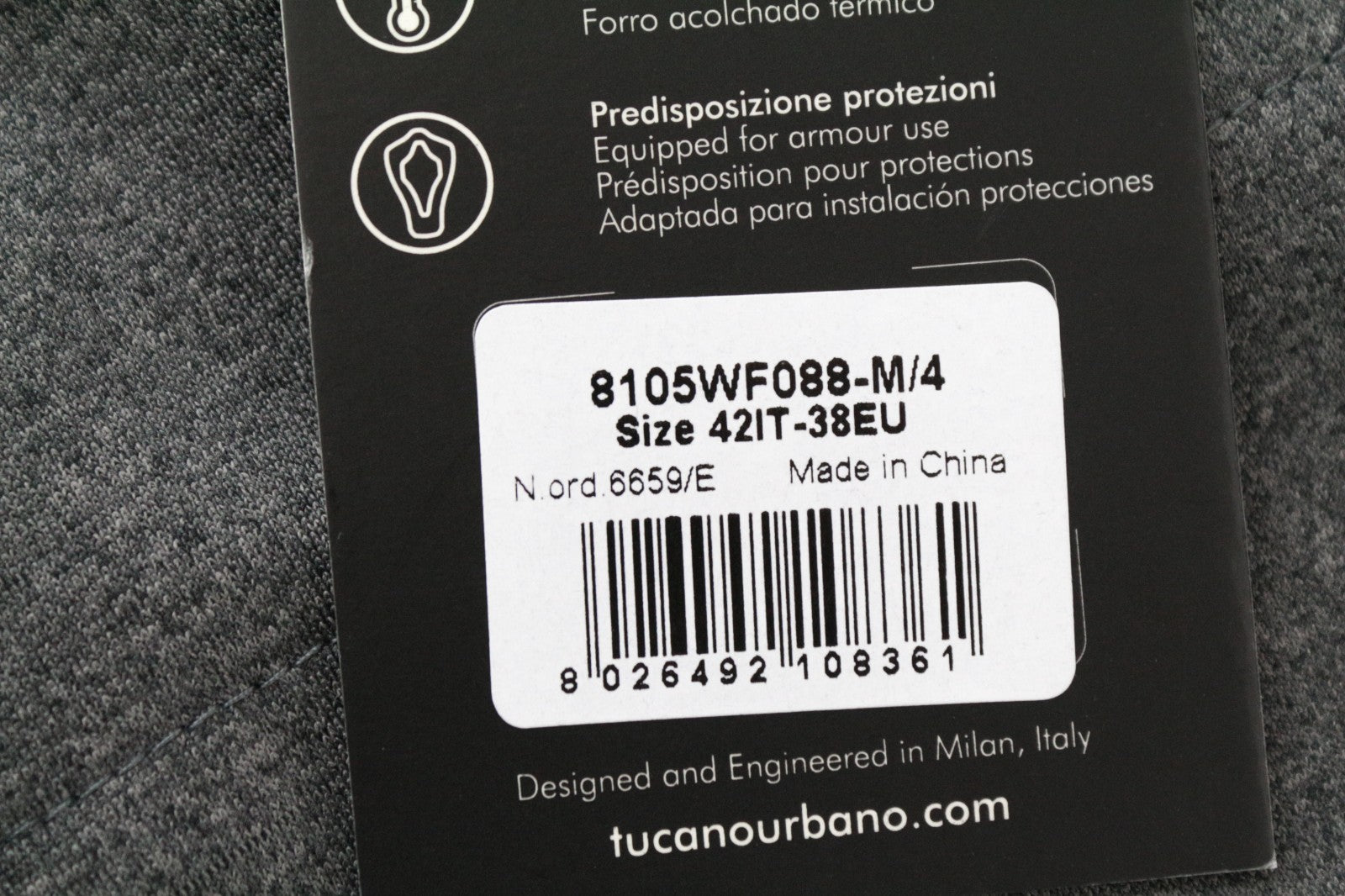 TUCANO URBANO Wilma Women Jacket EU38 M Grey Windproof Breathable Waterproof