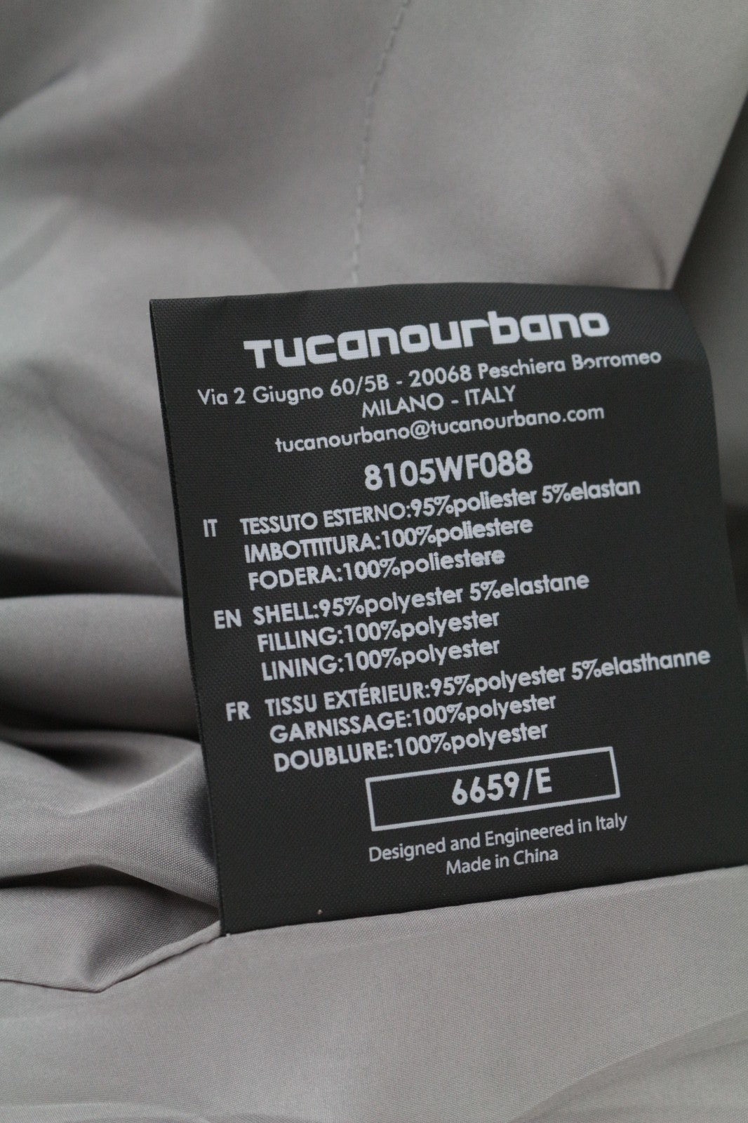 TUCANO URBANO Wilma Women Jacket EU38 M Grey Windproof Breathable Waterproof