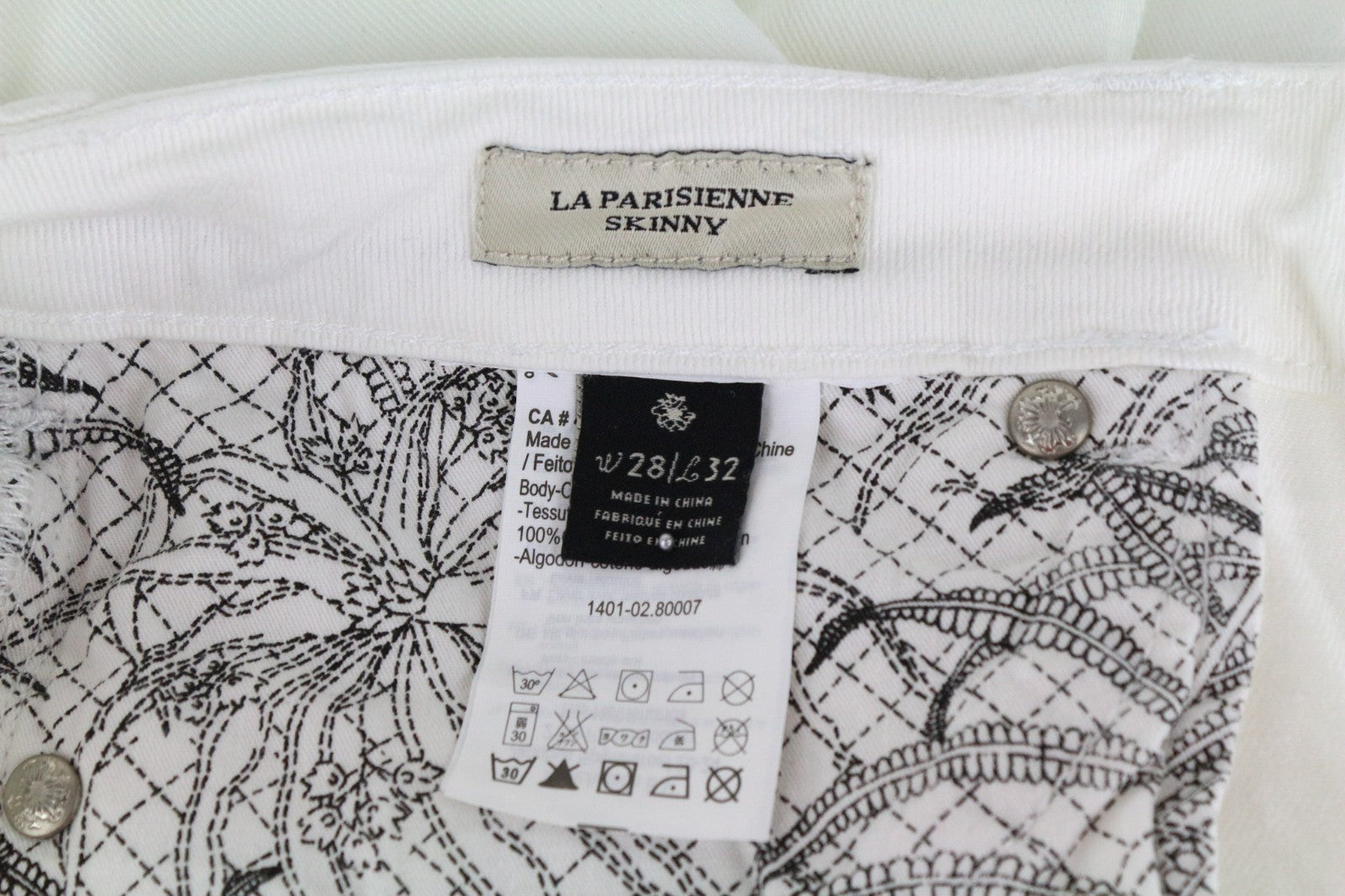 MAISON SCOTCH La Parisienne Women Jeans W28/L32 Skinny Fit Off-White Pure Cotton