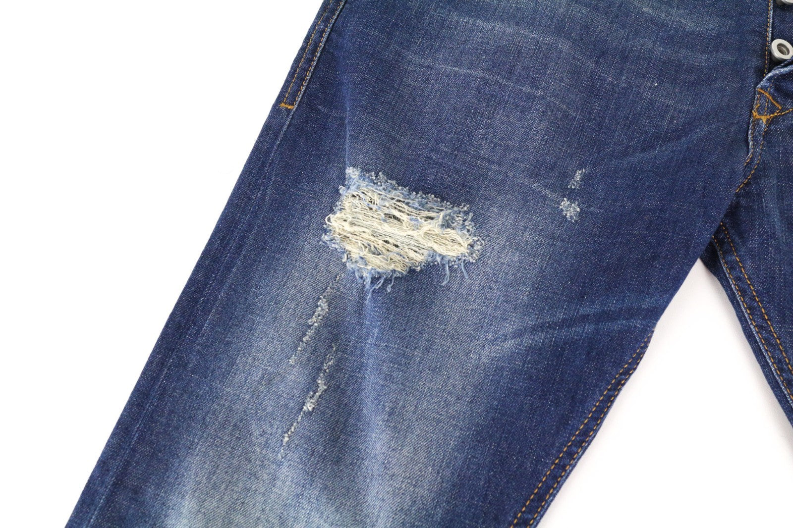 DIESEL Tepphar 084TX Men Jeans W29/L32 Slim-Carrot Blue Cotton Stretch Ripped