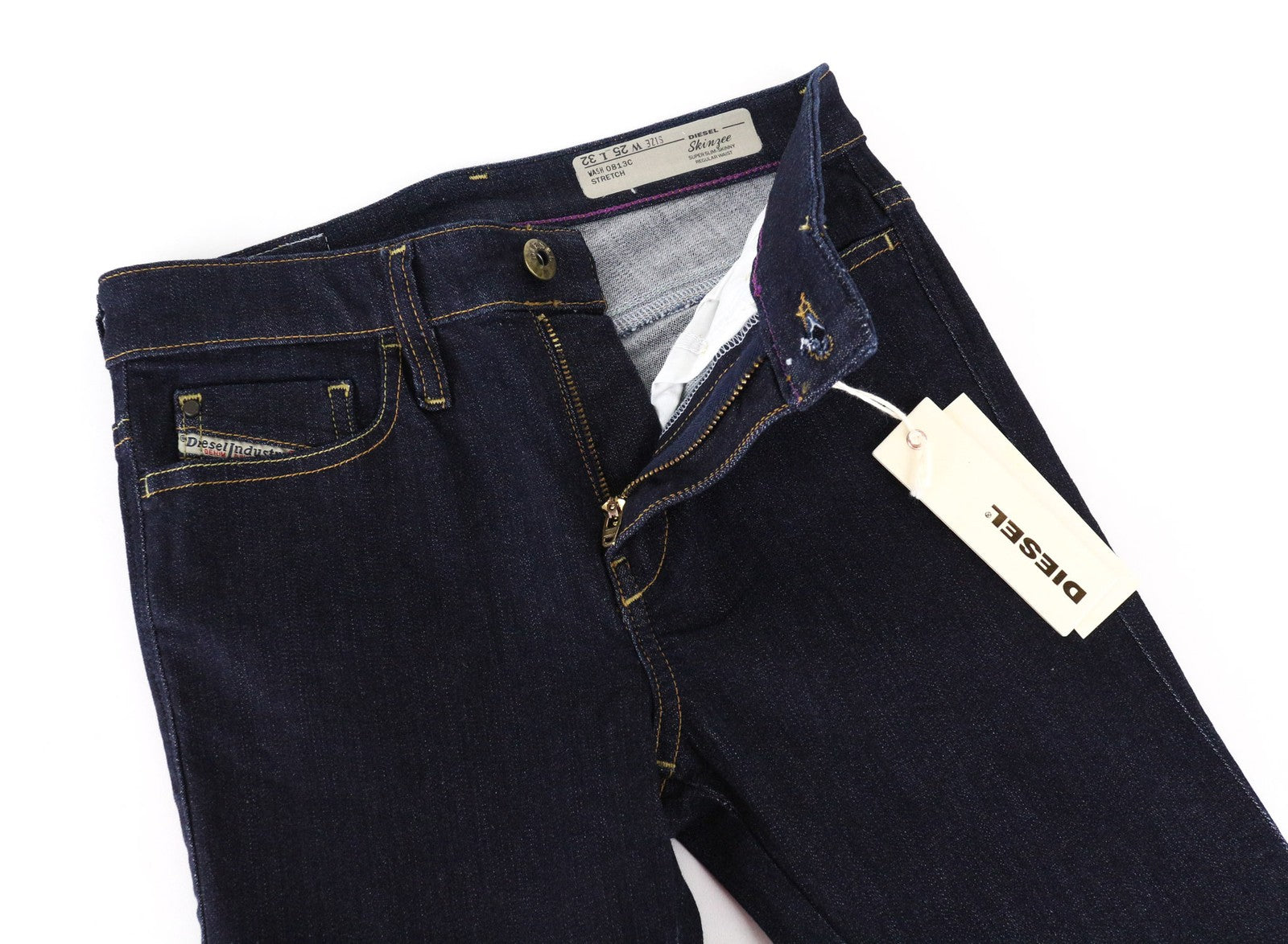 DIESEL Skinzee 0813C Women Jeans W25/L32 Super Slim Skinny Blue Cotton Stretch