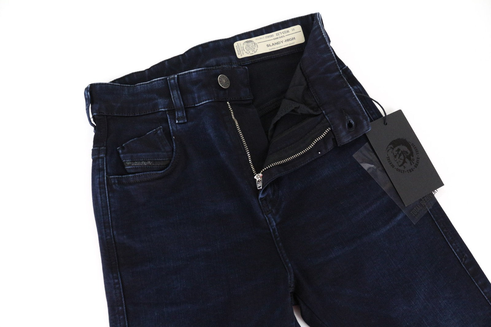 DIESEL Slandy-High 082AU Women Jeans W23/L32 Girls Super Skinny Blue Stretch