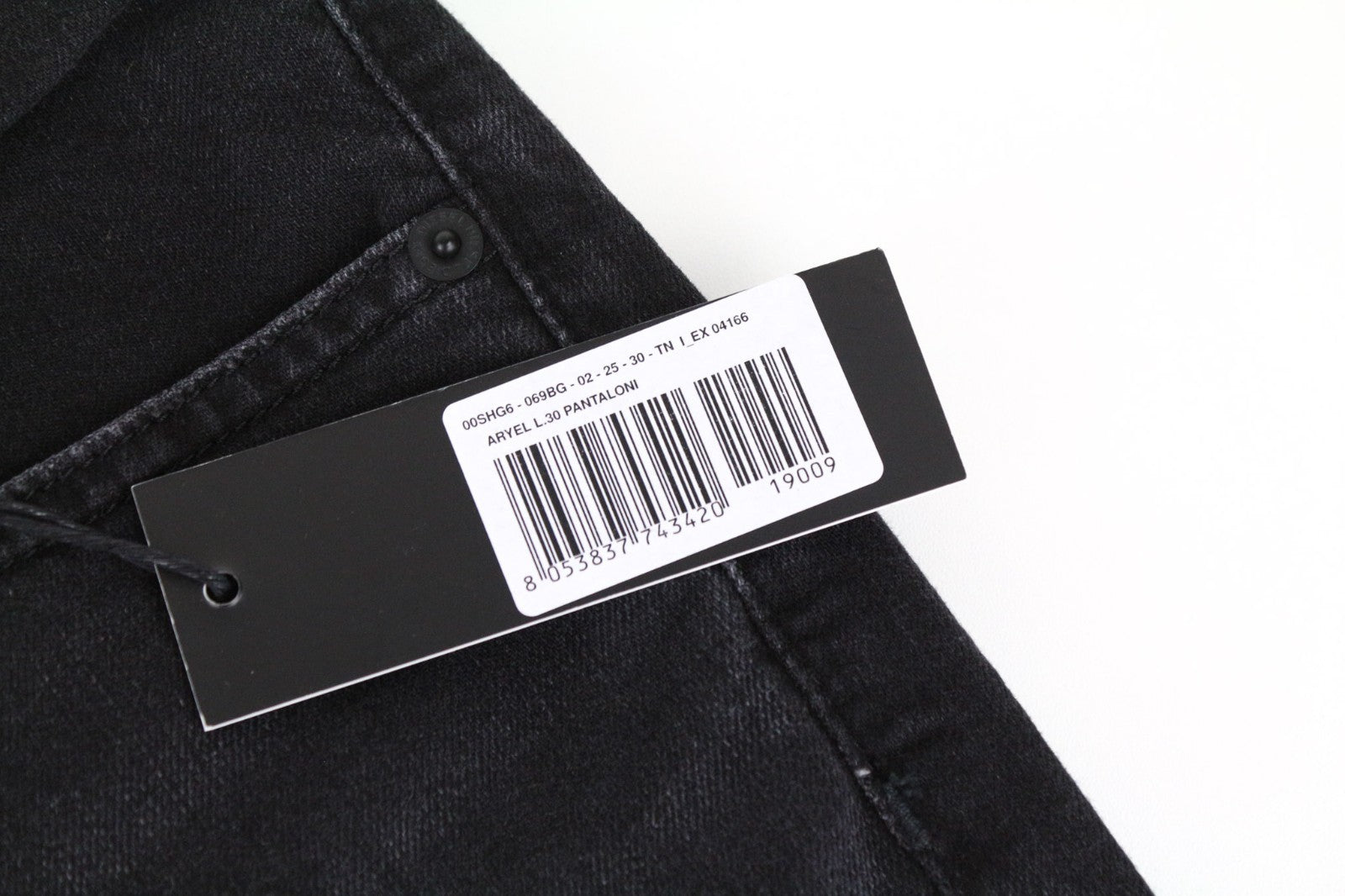 DIESEL Aryel 069BG Women Jeans W25/L30 Straight Fit Black Cotton Stretch Washed