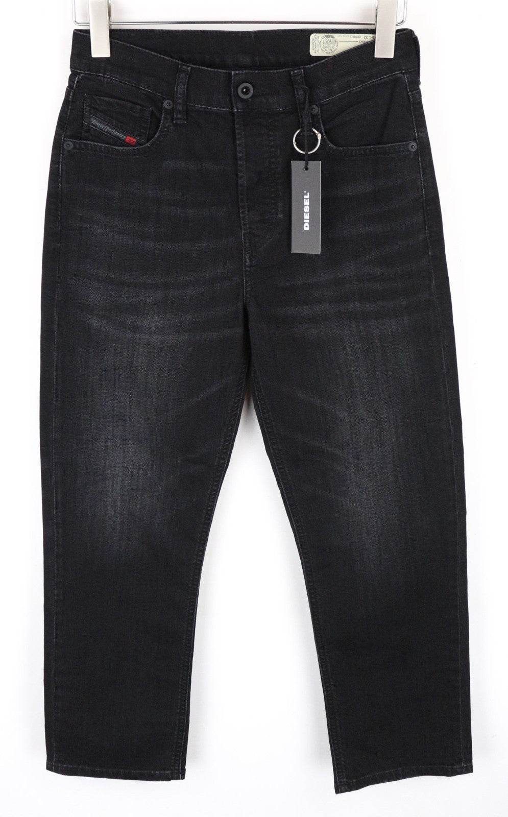 DIESEL Aryel 069BG Women Jeans W26/L32 Straight Fit Black Cotton Stretch Wash