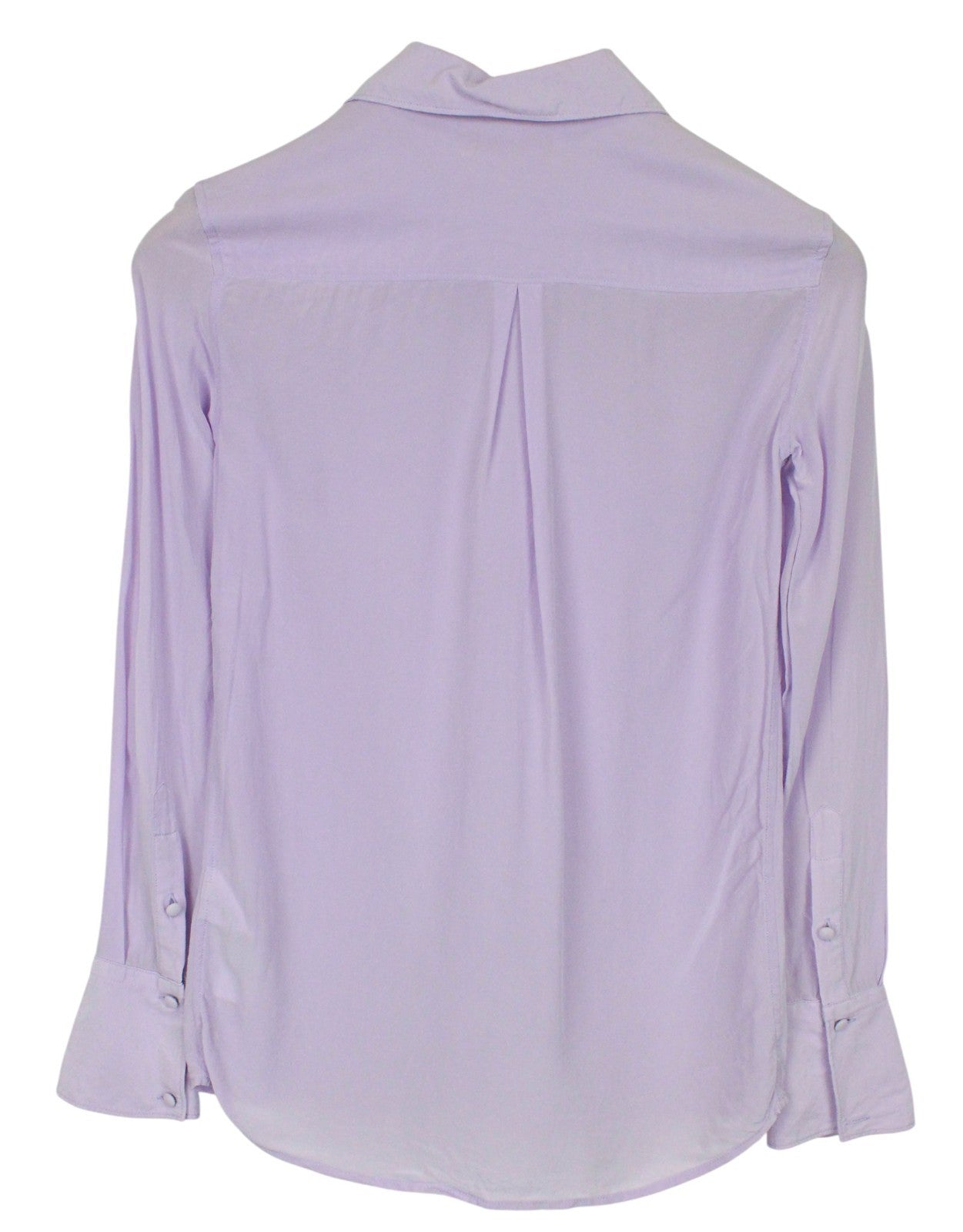 SUISTUDIO Alec Women Blouse UK4 Lilac Purple Slim Button Up Classic Pure Silk