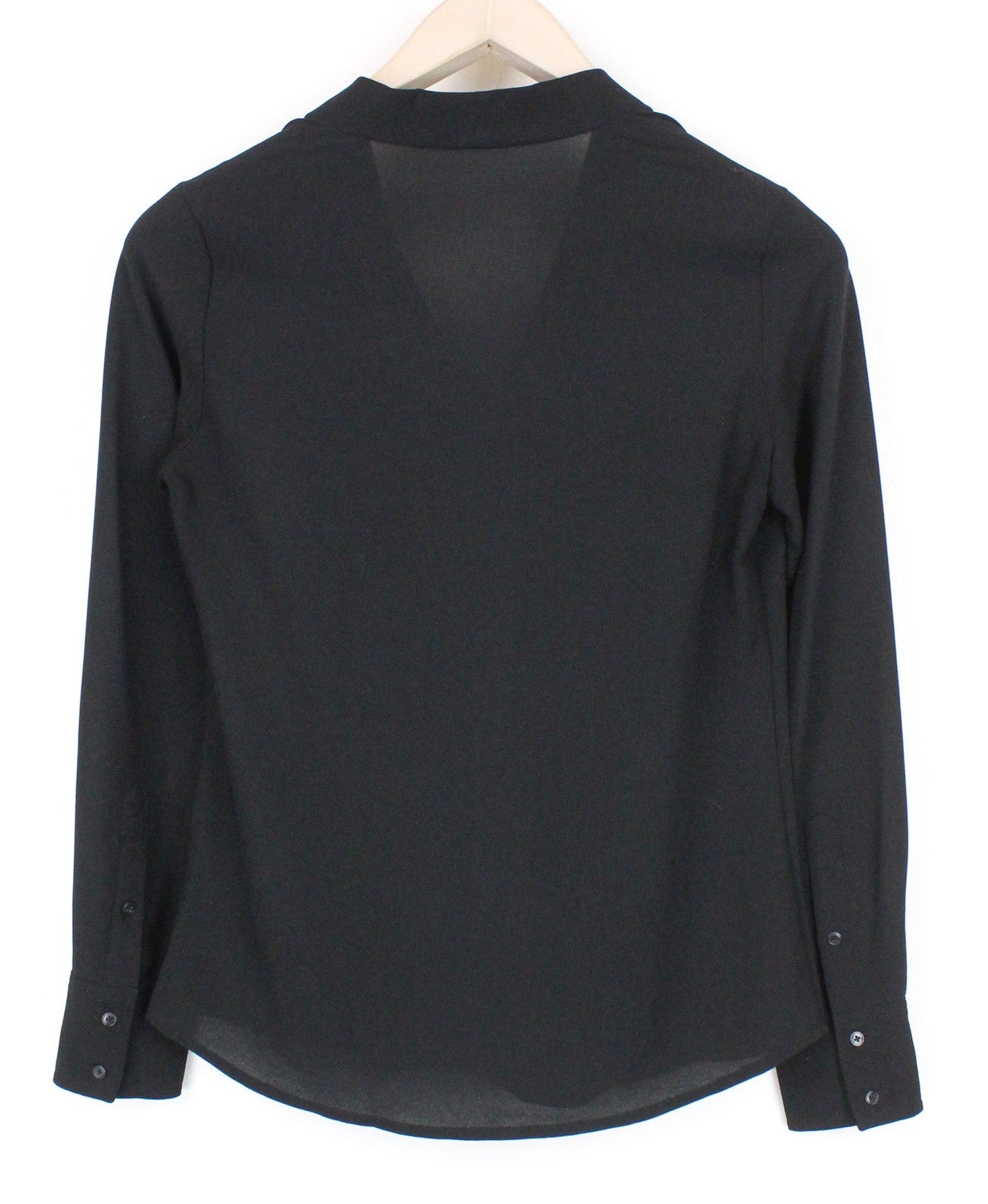 SUISTUDIO Wilder Women Blouse UK6 Black Slim V-Neckline Softshell Classic Thin