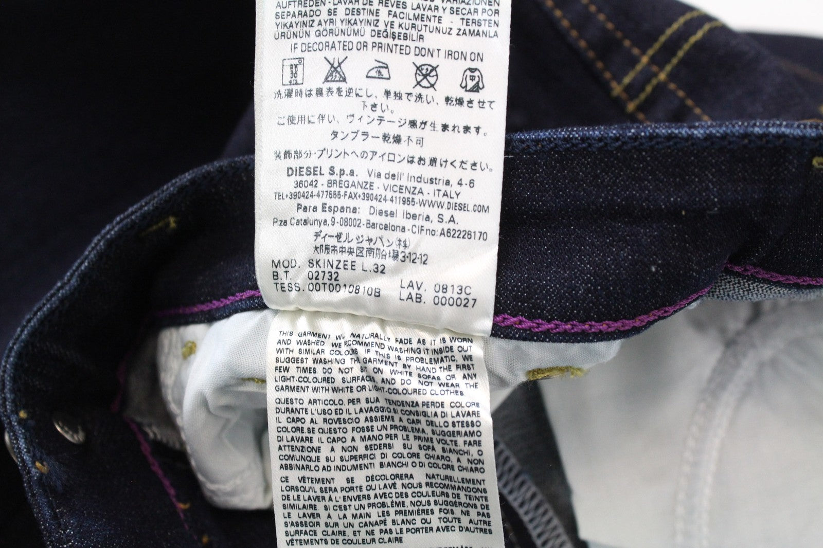 DIESEL Skinzee 0813C Women Jeans W24/L32 Blue Super Slim Skinny Girls Stretch