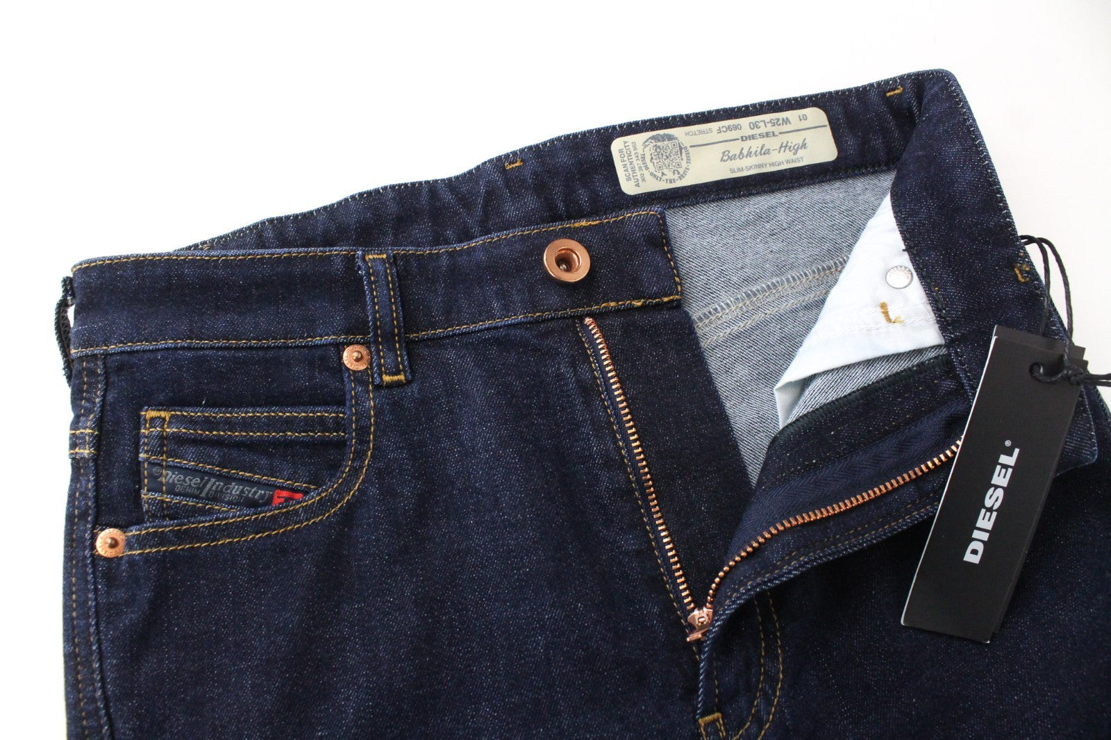 DIESEL Babhila-High 069CF Women Jeans W25/L30 Slim Skinny Blue Cotton Stretch