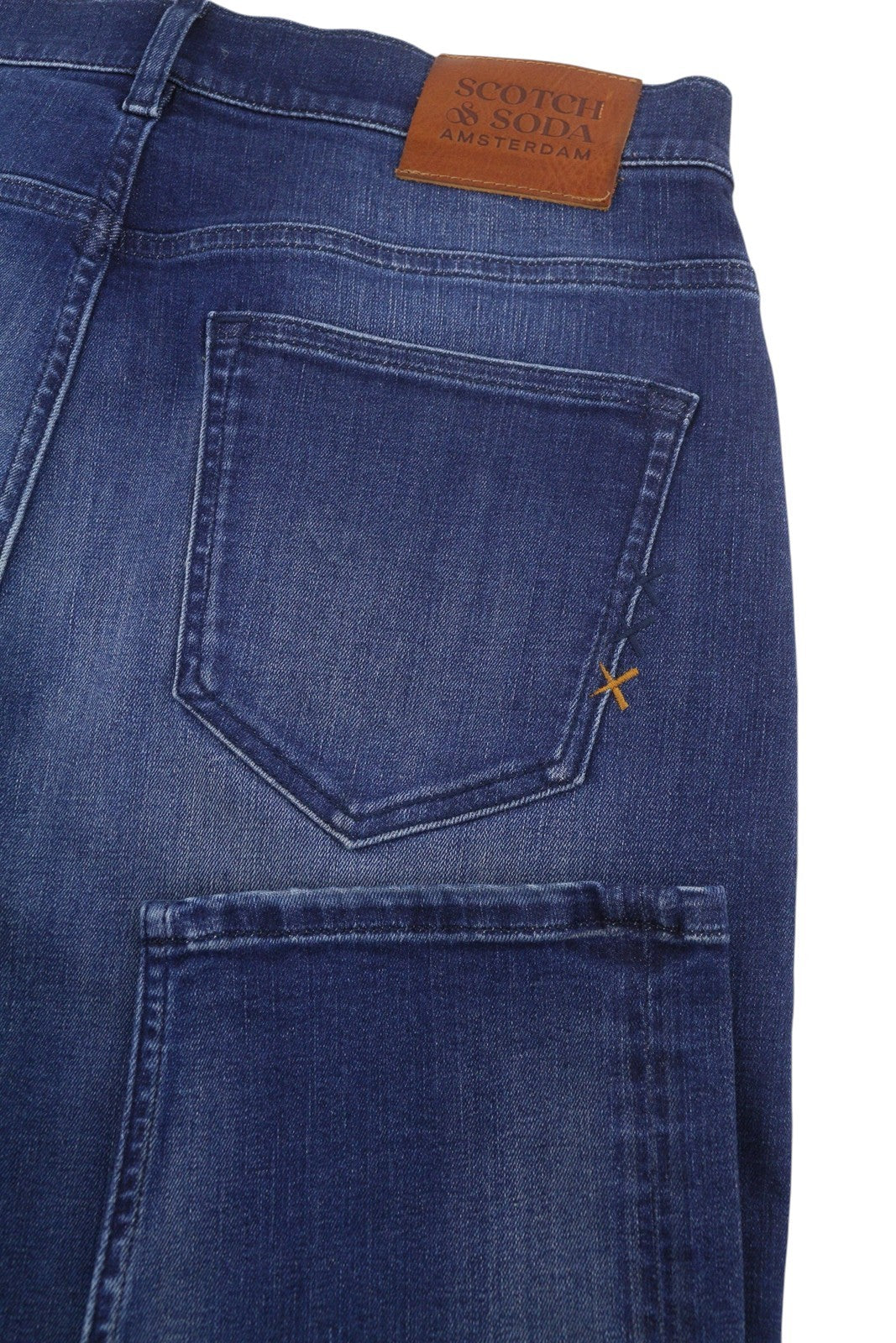 SCOTCH & SODA The Drop Men Jeans W31/L32 Blue Whiskers Faded Regular Tapered Fit