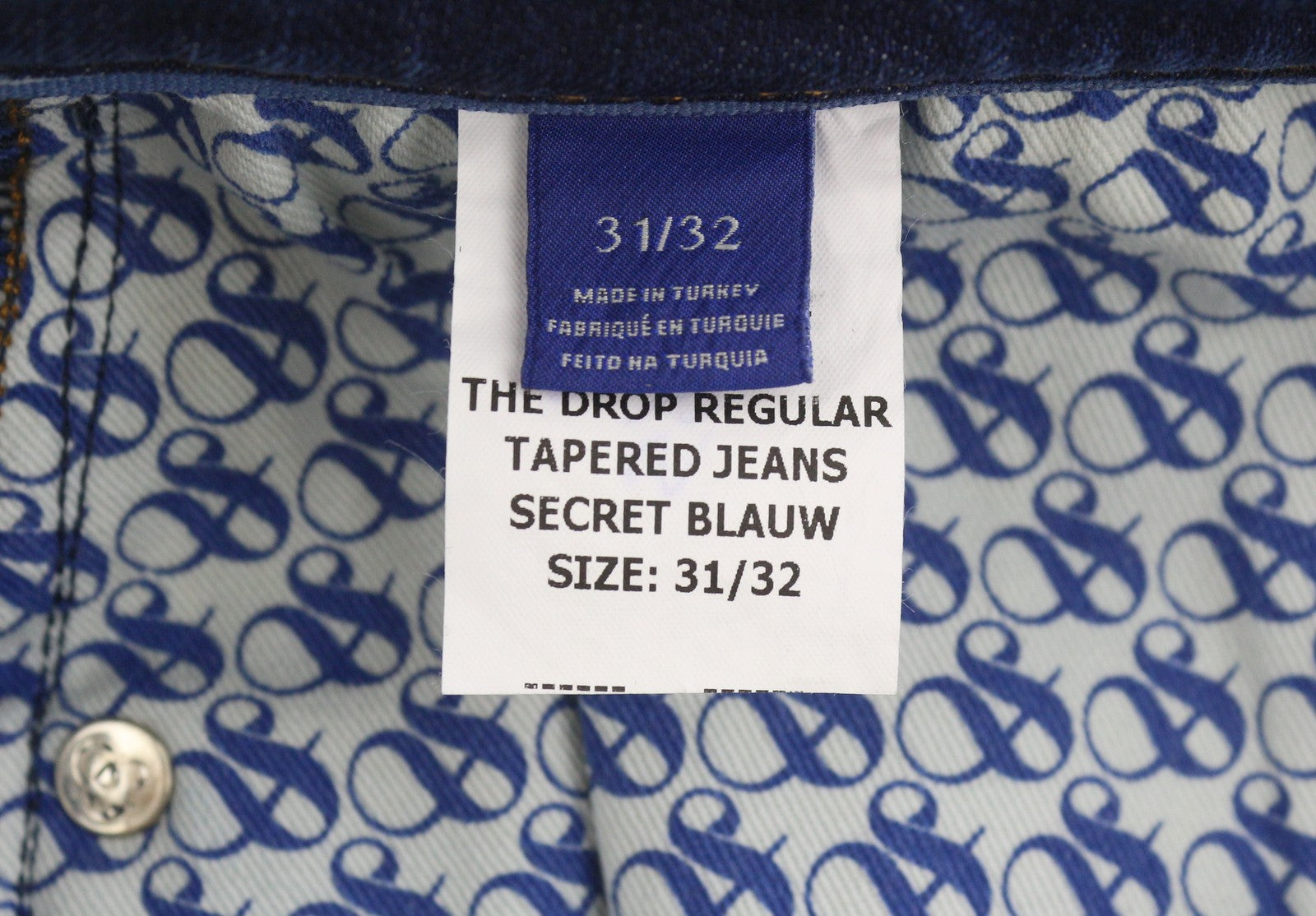 SCOTCH & SODA The Drop Men Jeans W31/L32 Blue Whiskers Faded Regular Tapered Fit