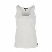 MAISON SCOTCH Women T-Shirt 2 M Grey Melange Round Neck Sleeveless Tank Top