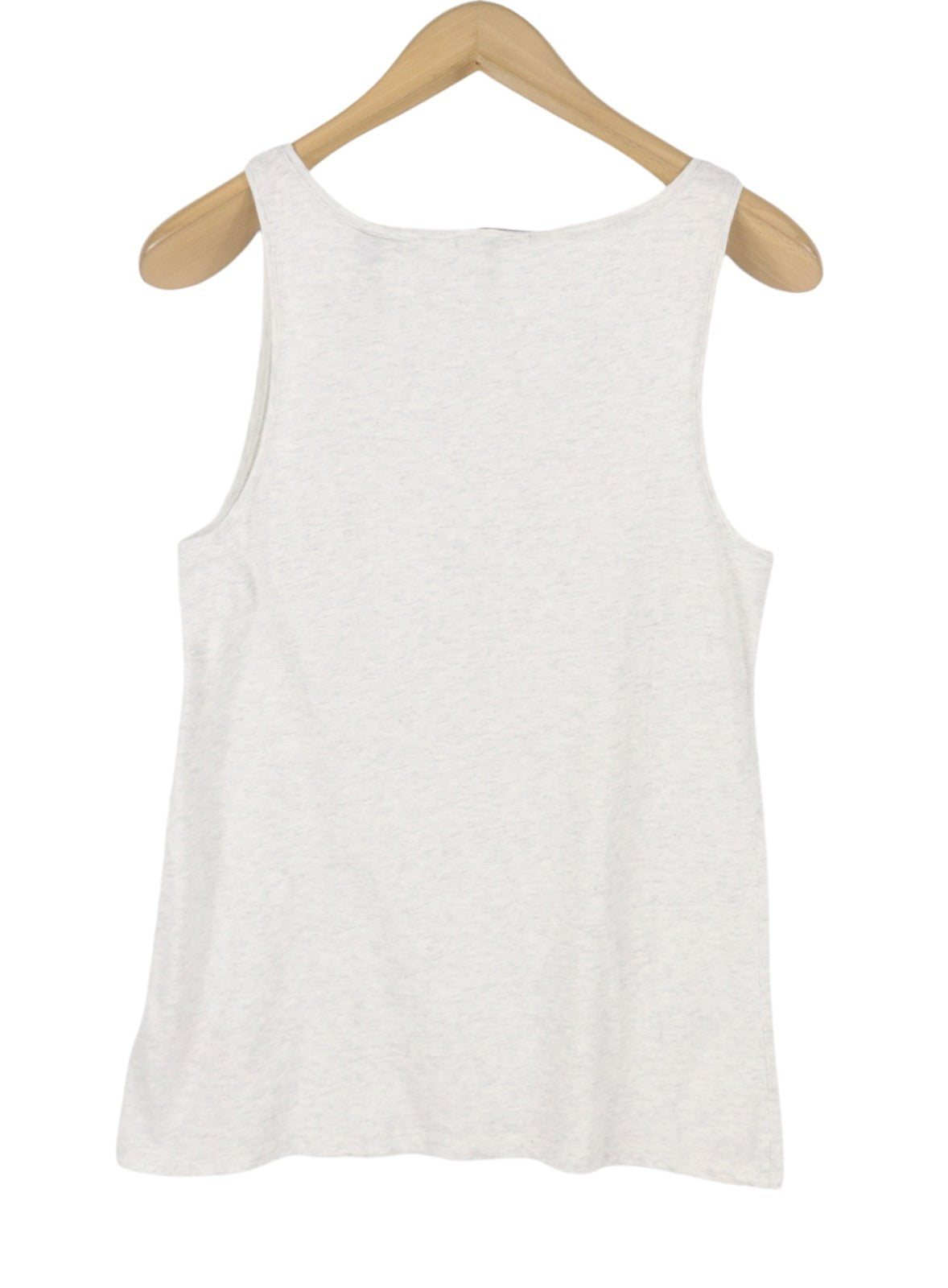 MAISON SCOTCH Women T-Shirt 2 M Grey Melange Round Neck Sleeveless Tank Top