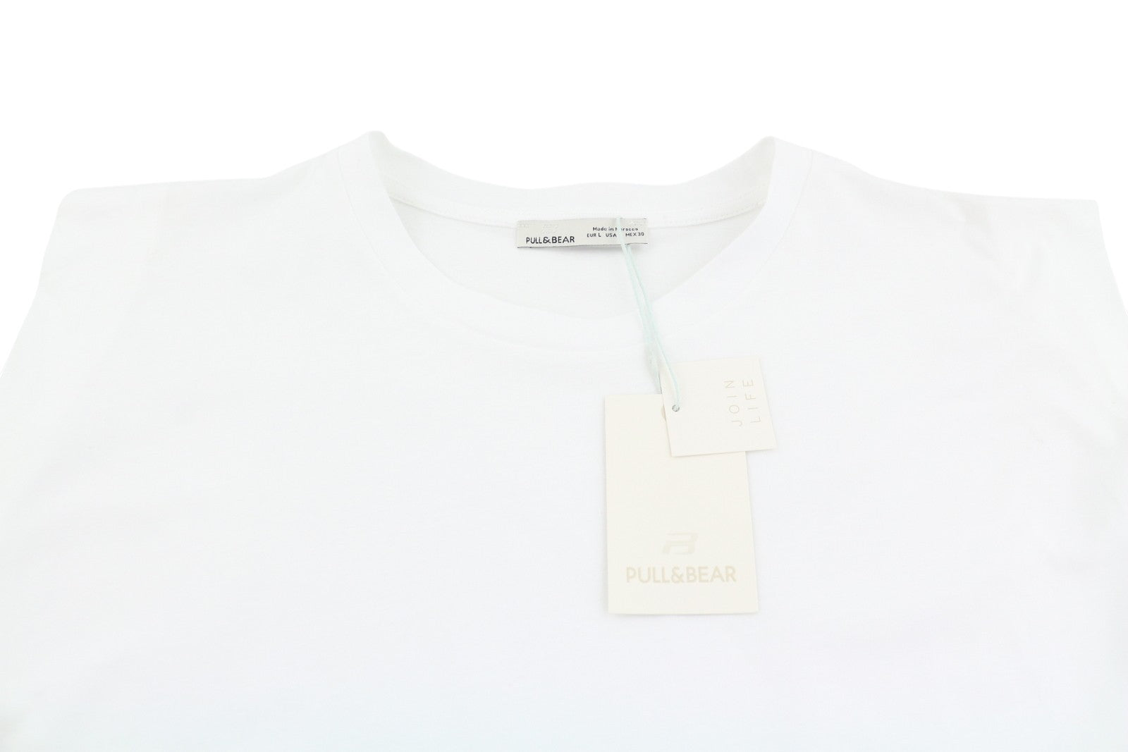 PULL&BEAR Women T-Shirt L White Cotton Tricot Casual Sleeveless