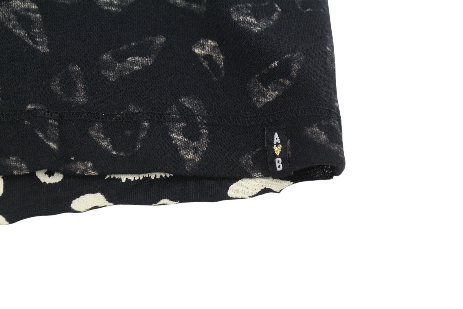 SCOTCH & SODA Women T-Shirt XS Black Leopard Pattern Crew Neck Short Sleeve