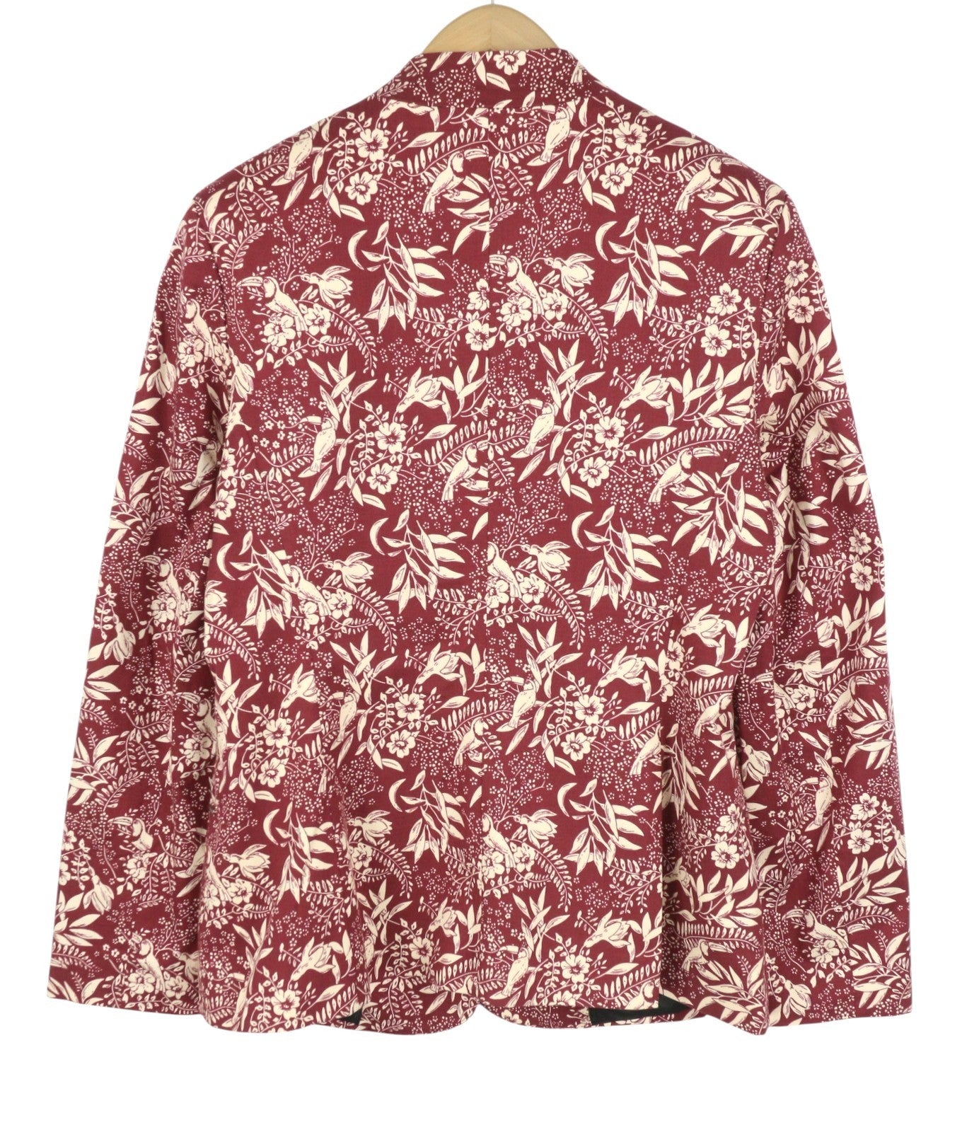 MAISON SCOTCH Women Blazer XL Red Patterned Shawl Lapel Single Breasted