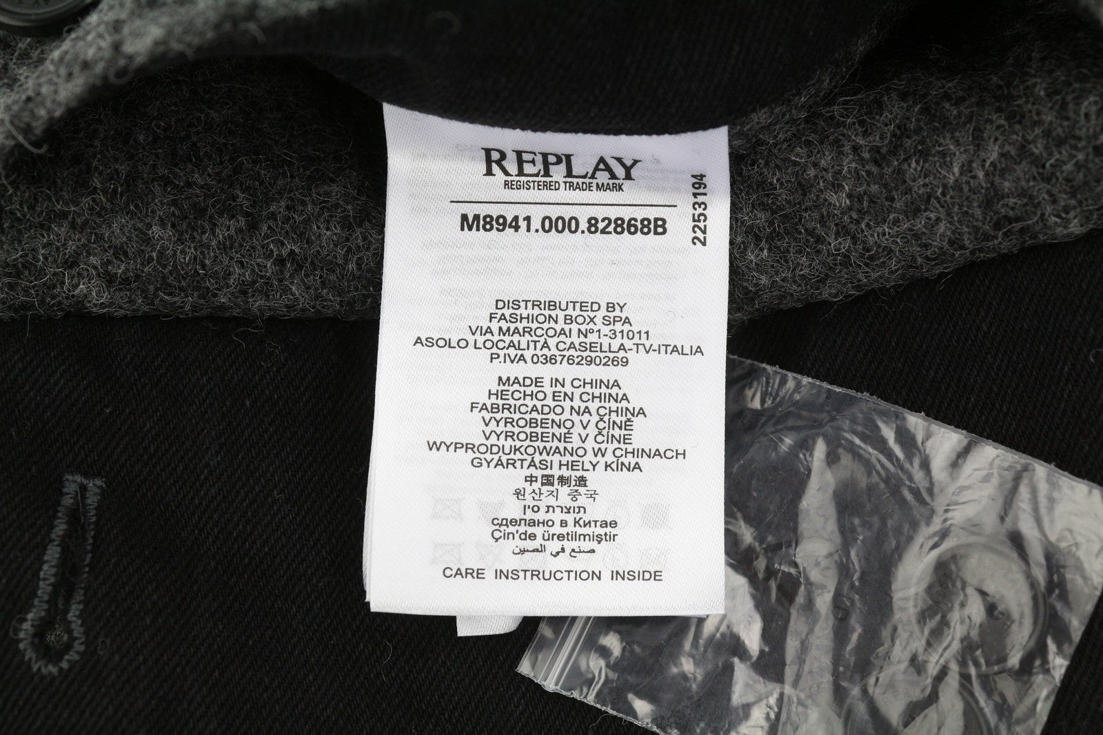 REPLAY Men Coat XL Grey Melange Wool Blend Toggles Button Hooded